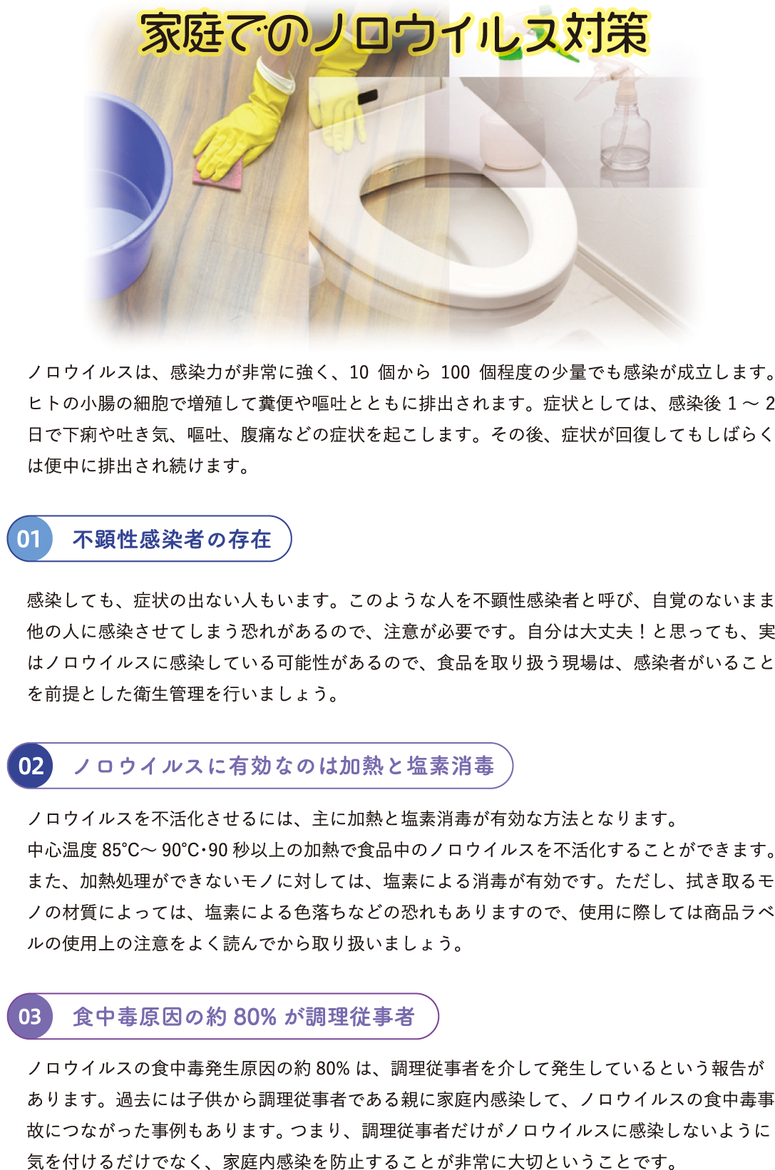 ノロウイルスによる食中毒の症状 P.1