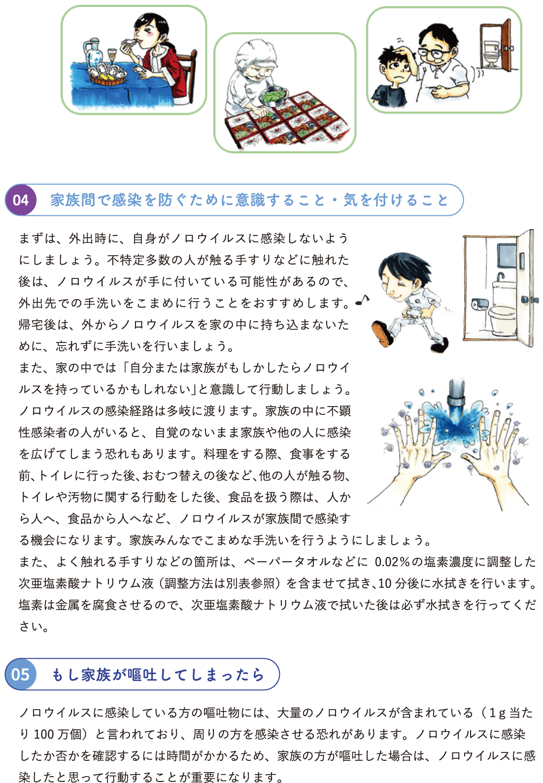 ノロウイルスによる食中毒の症状 P.2