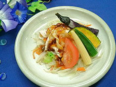 豚肉と夏野菜のポン酢ジュレ