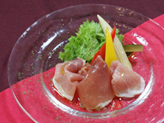 野菜のピクルスと生ハム