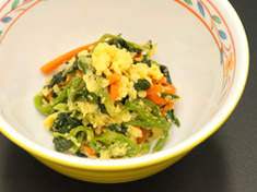 ほうれん草と卵の炒め物