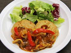 豆腐ハンバーグきのこカレーソース