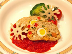 豆腐と野菜のミートローフトマトソース