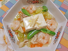 豆腐の春野菜あんかけ