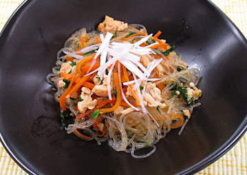 セロリの葉の旨辛炒め