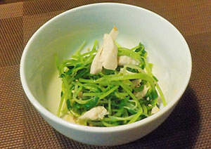 豆苗とささみの和え物