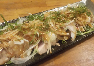 初ガツオのたたき中華風ダレ