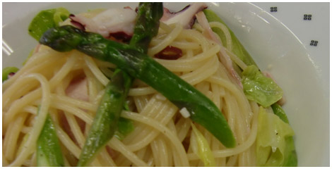 春野菜のペペロンチーノ風パスタの画像